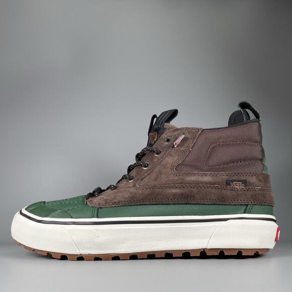 Vans Sk8-Hi MTE-2 Del Pato Men’s 9 Waterproof Duck Boots Brown Green Sneaker NEW - Picture 1 of 9